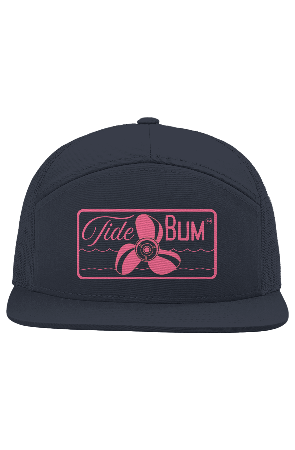 TideBum Pink Logo Seven Panel Trucker hat