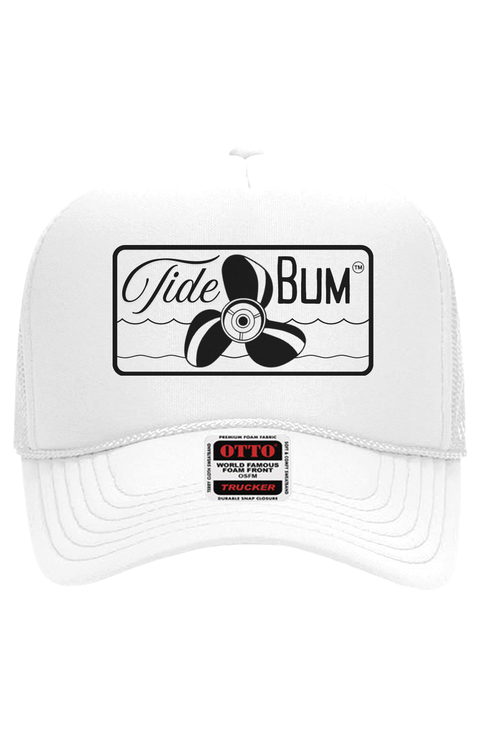 TideBum Black Logo Otto 5 Panel Mesh Trucker
