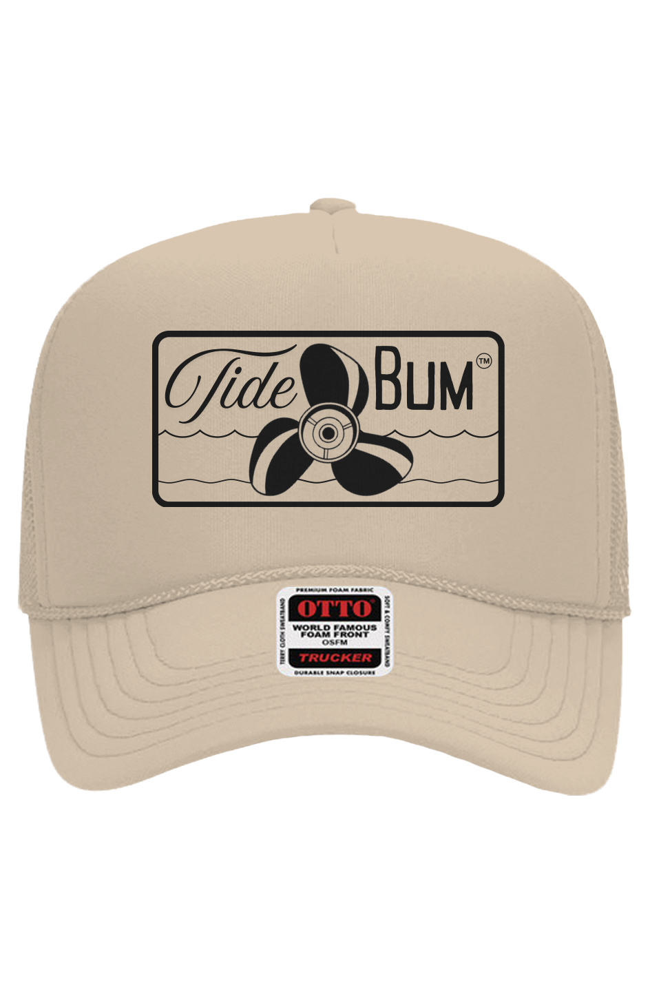 TideBum Black Logo Otto 5 Panel Mesh Trucker