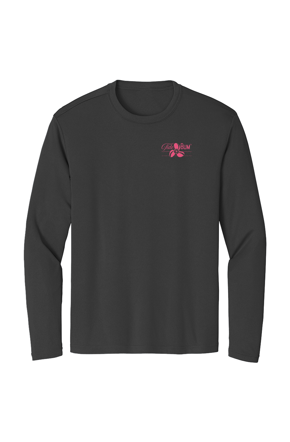 TideBum Pink Logo Bridge Sport Tek Long Sleeve Tee
