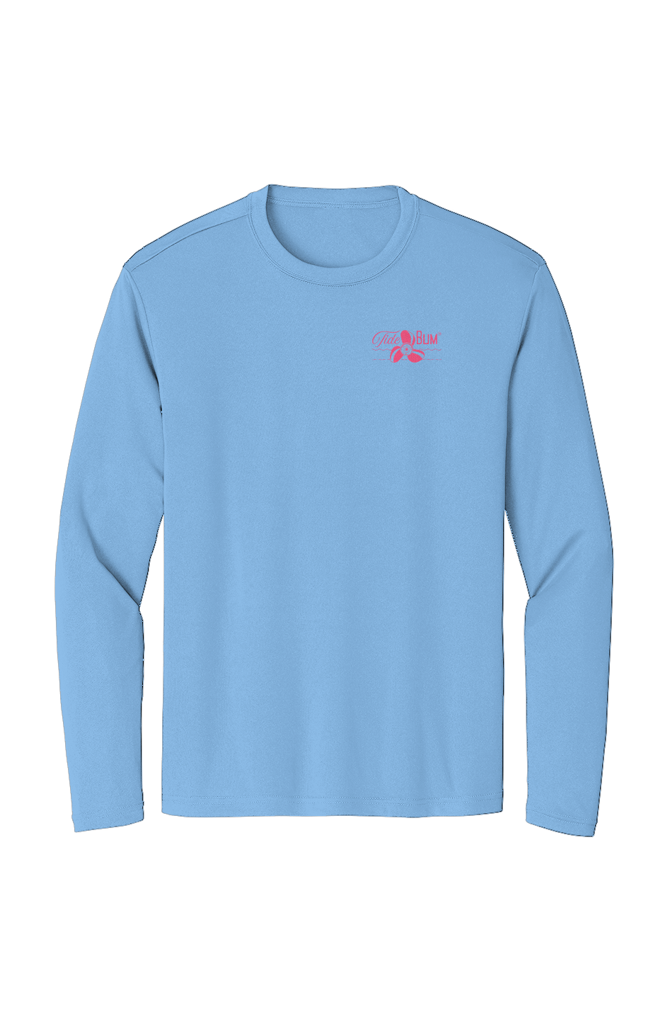 TideBum Pink Logo Bridge Sport Tek Long Sleeve Tee
