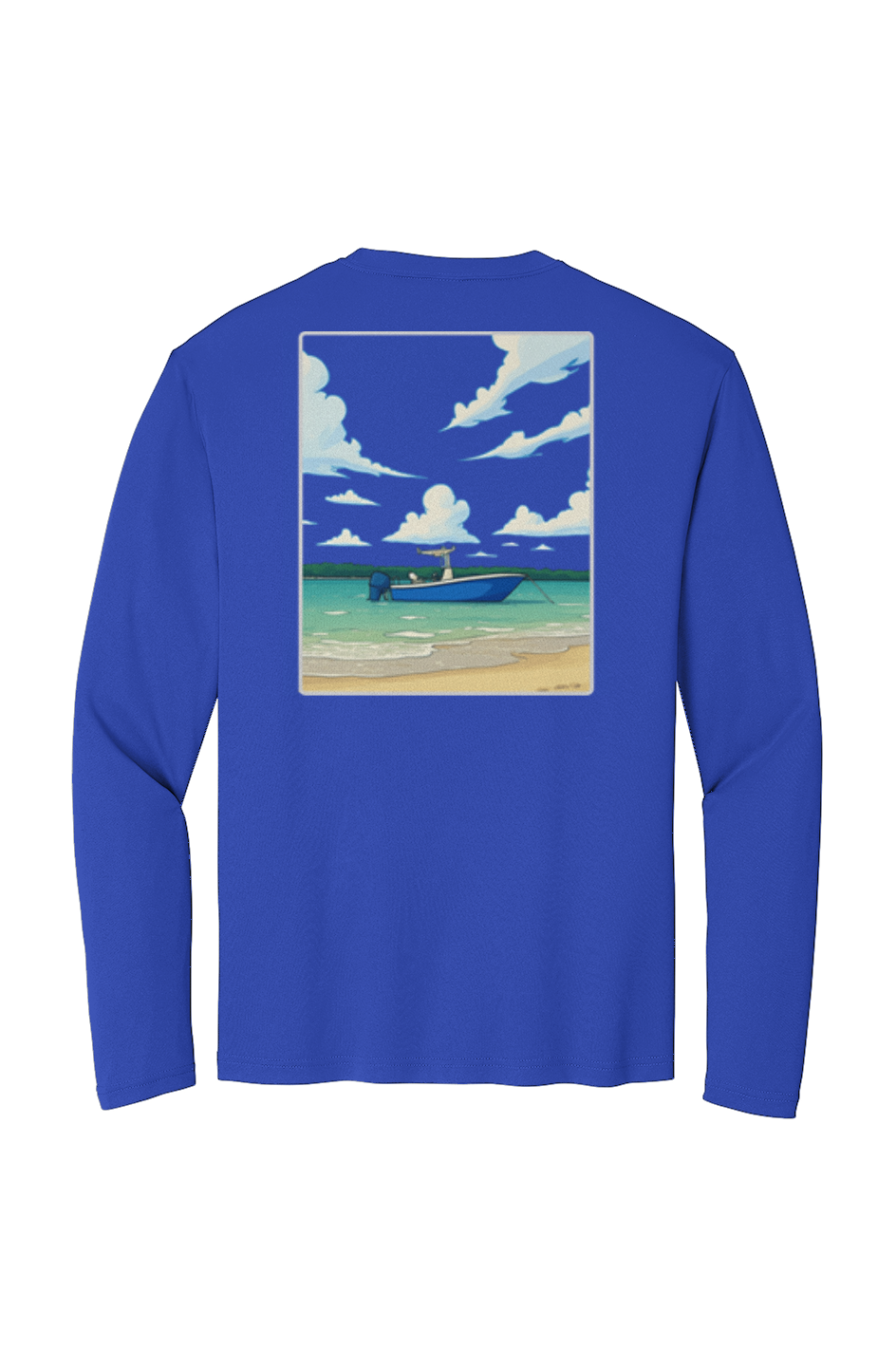 TideBum GreyLogo Boat Sport Tek Long Sleeve Tee