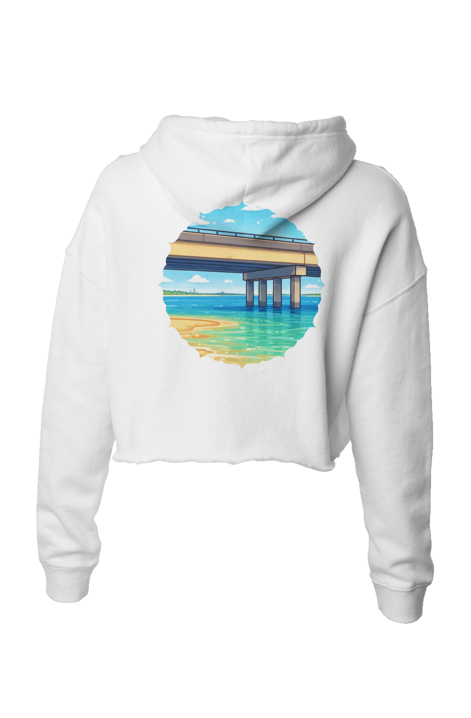 TideBum PinkLogo Bridge Lightweight Crop Hoodie