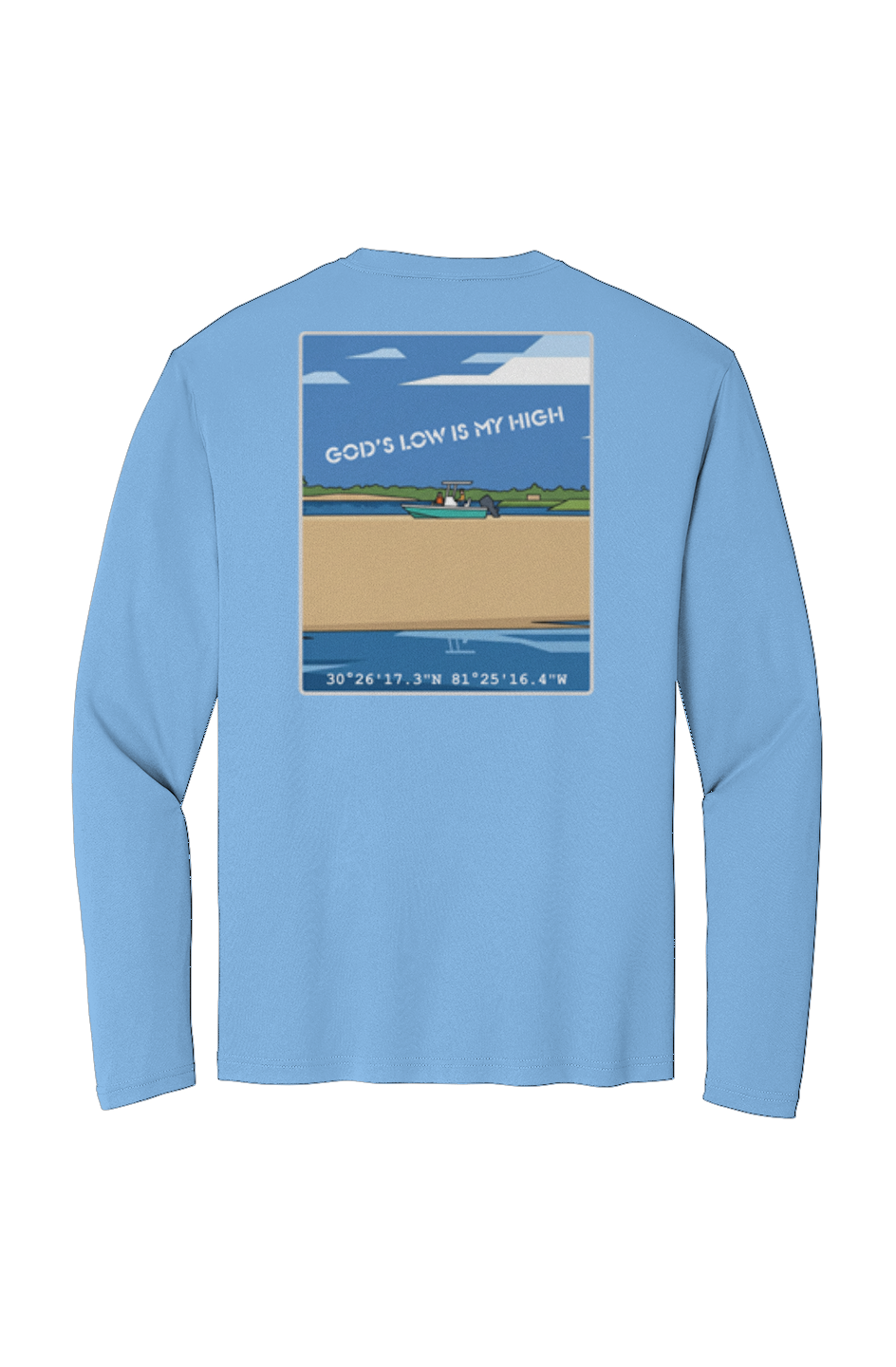 TideBum Grey Logo God Beached Boat Sport Tek Long Sleeve Tee