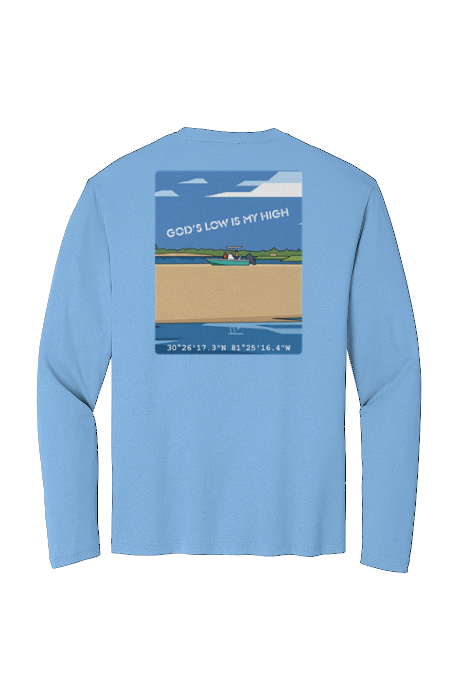 TideBum Godbeachedboat grey noframe Sport Tek Long Sleeve Tee
