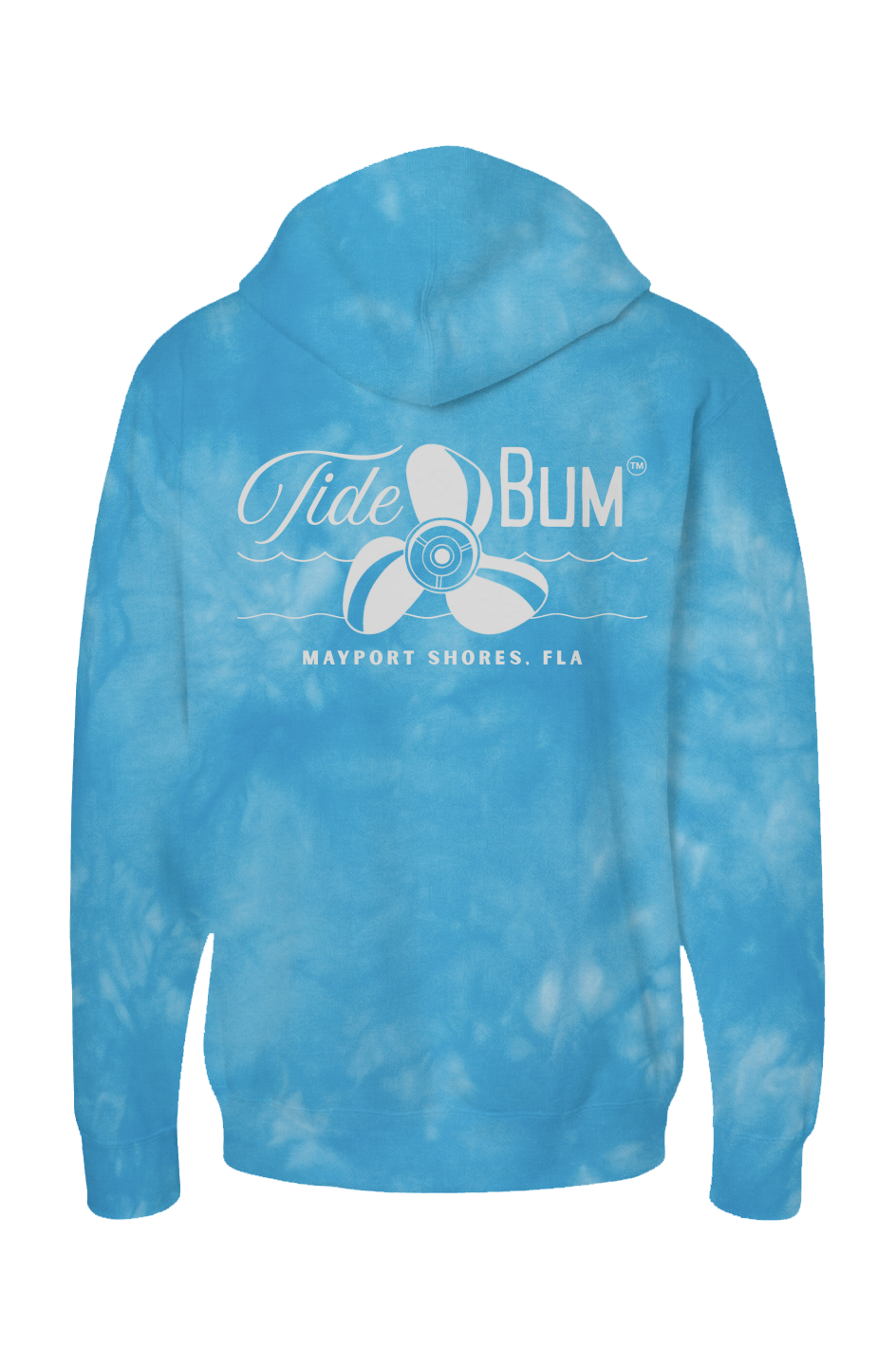 TideBum Mayport aqua logo Tie Dye Aqua Blue Hoodie