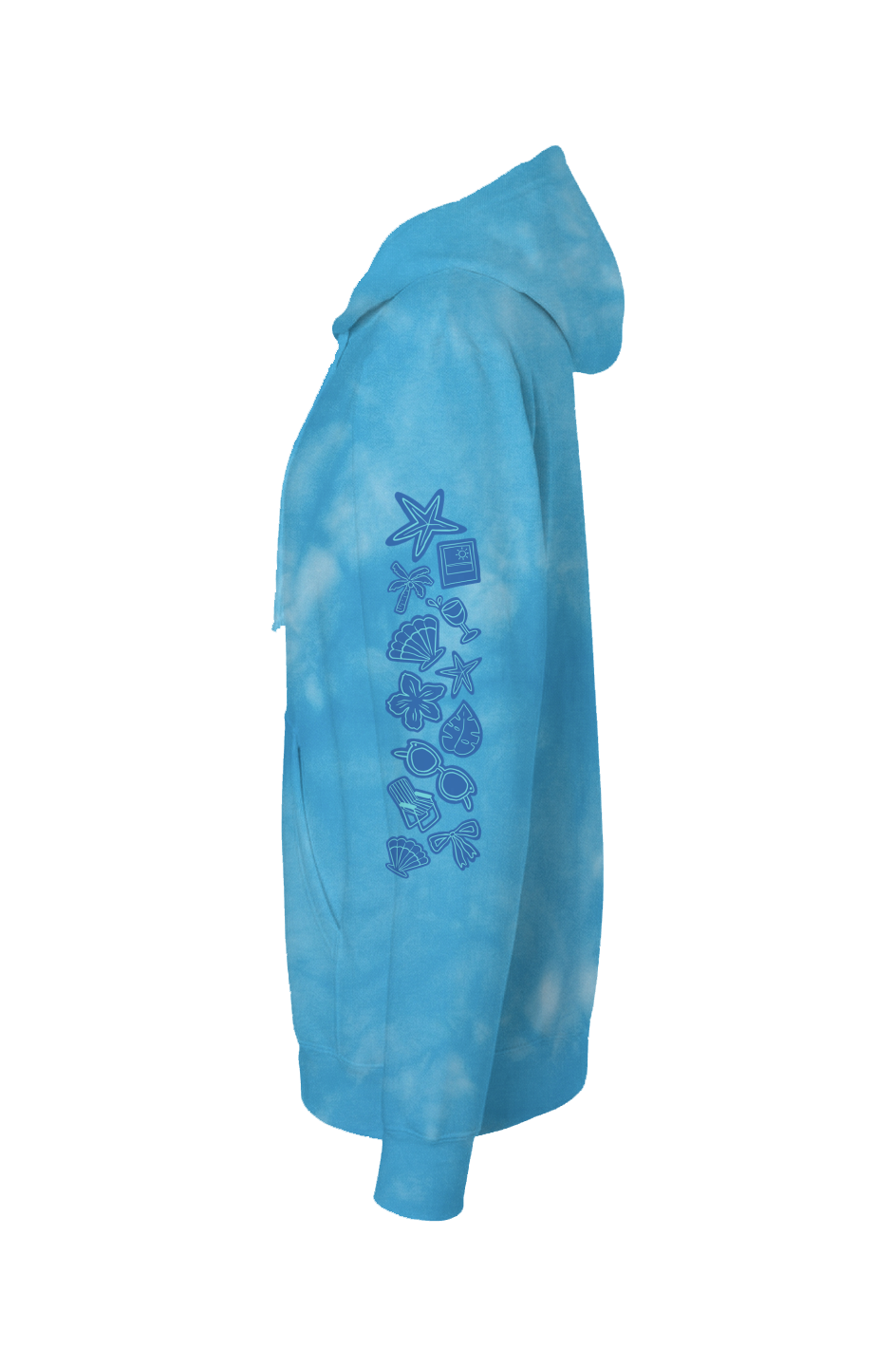 TideBum Mayport Sleeve Dye Aqua Blue Hoodie