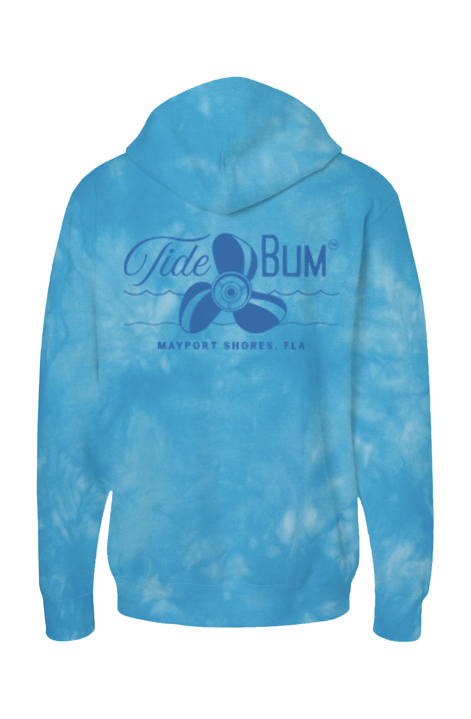 TideBum Mayport Sleeve Dye Aqua Blue Hoodie
