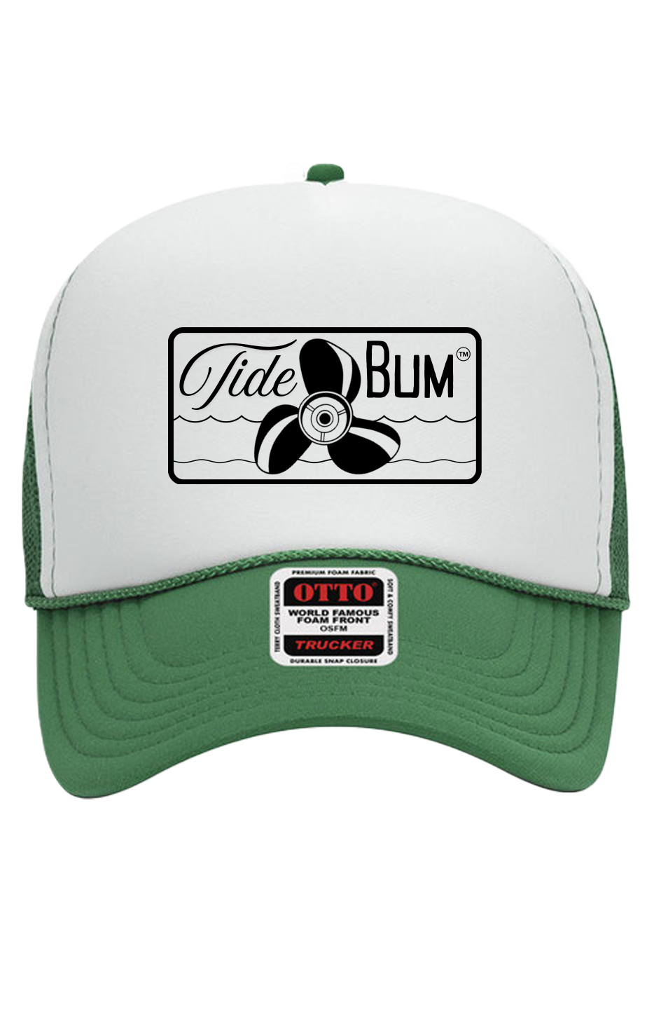 TideBum Otto White Foam Front 5 Panel Trucker Hat