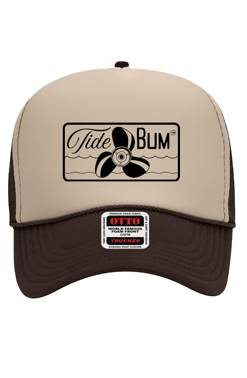 TideBum Otto White Foam Front 5 Panel Trucker Hat