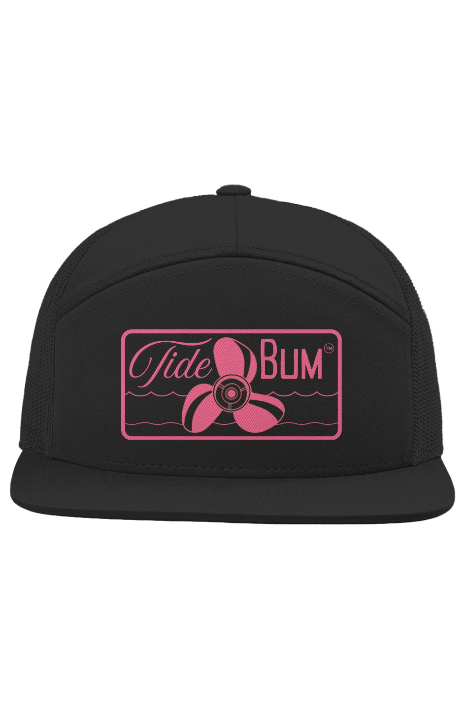 TideBum Pink Logo Seven Panel Trucker hat