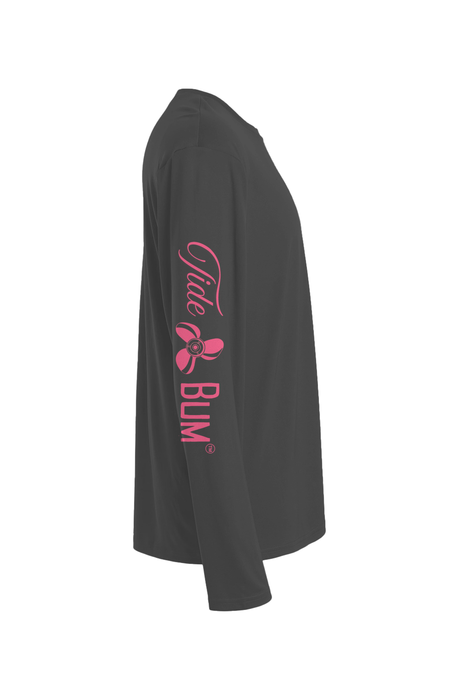 TideBum Pink Logo Bridge Sport Tek Long Sleeve Tee
