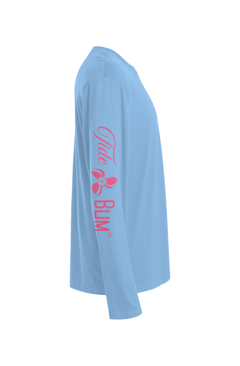 TideBum Pink Logo Bridge Sport Tek Long Sleeve Tee