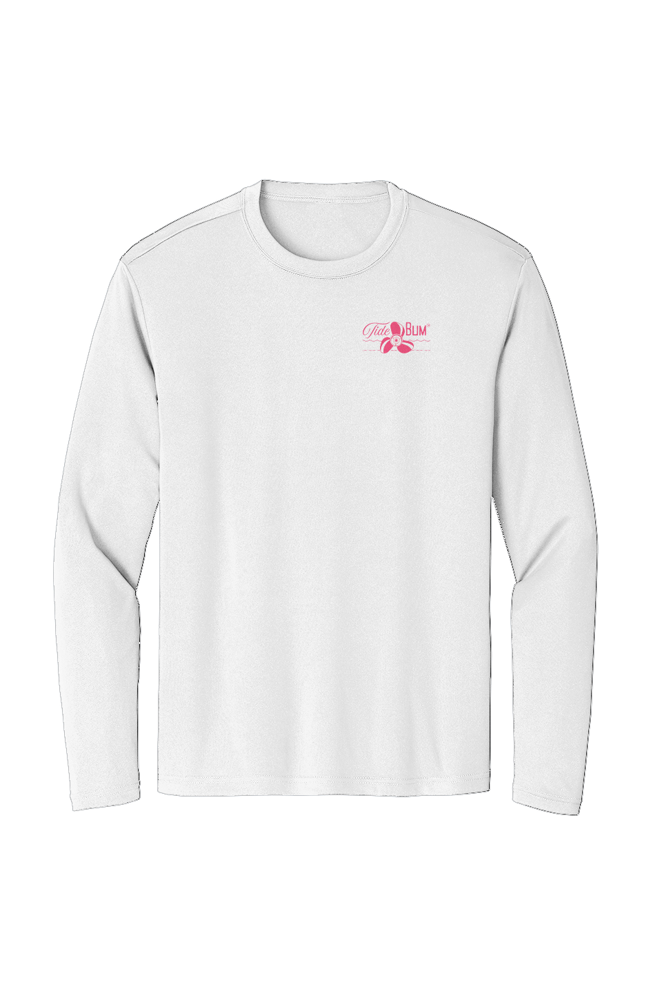 TideBum Pink Logo Bridge Sport Tek Long Sleeve Tee