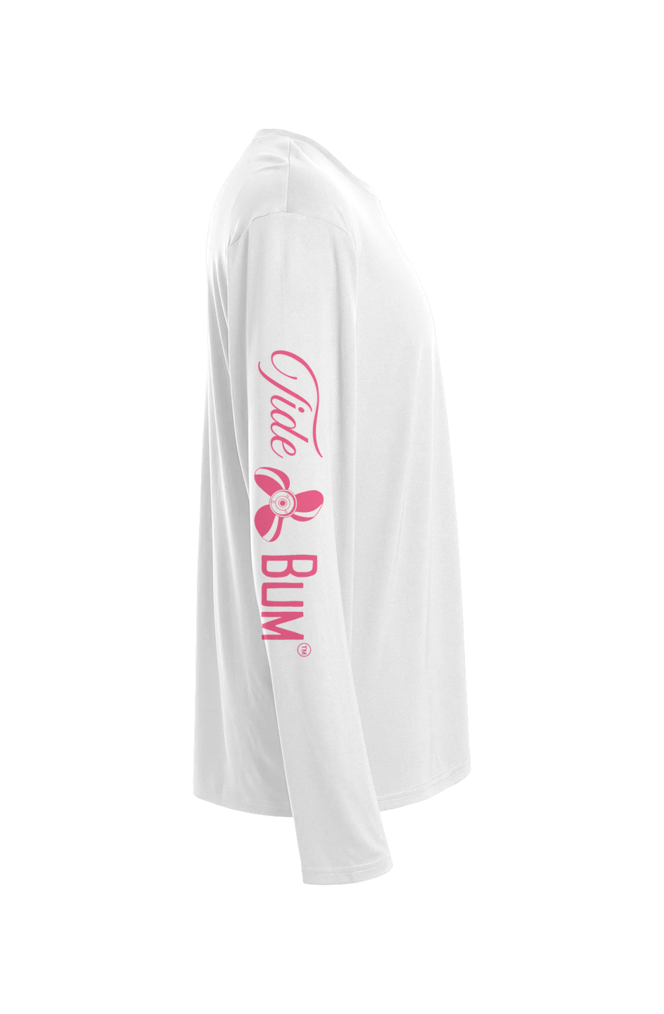 TideBum Pink Logo Bridge Sport Tek Long Sleeve Tee