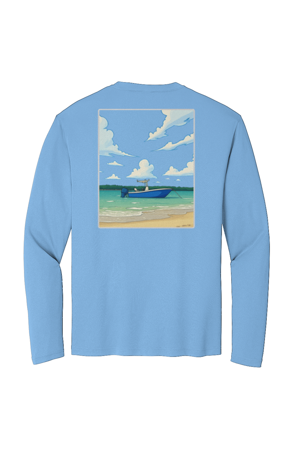 TideBum GreyLogo Boat Sport Tek Long Sleeve Tee