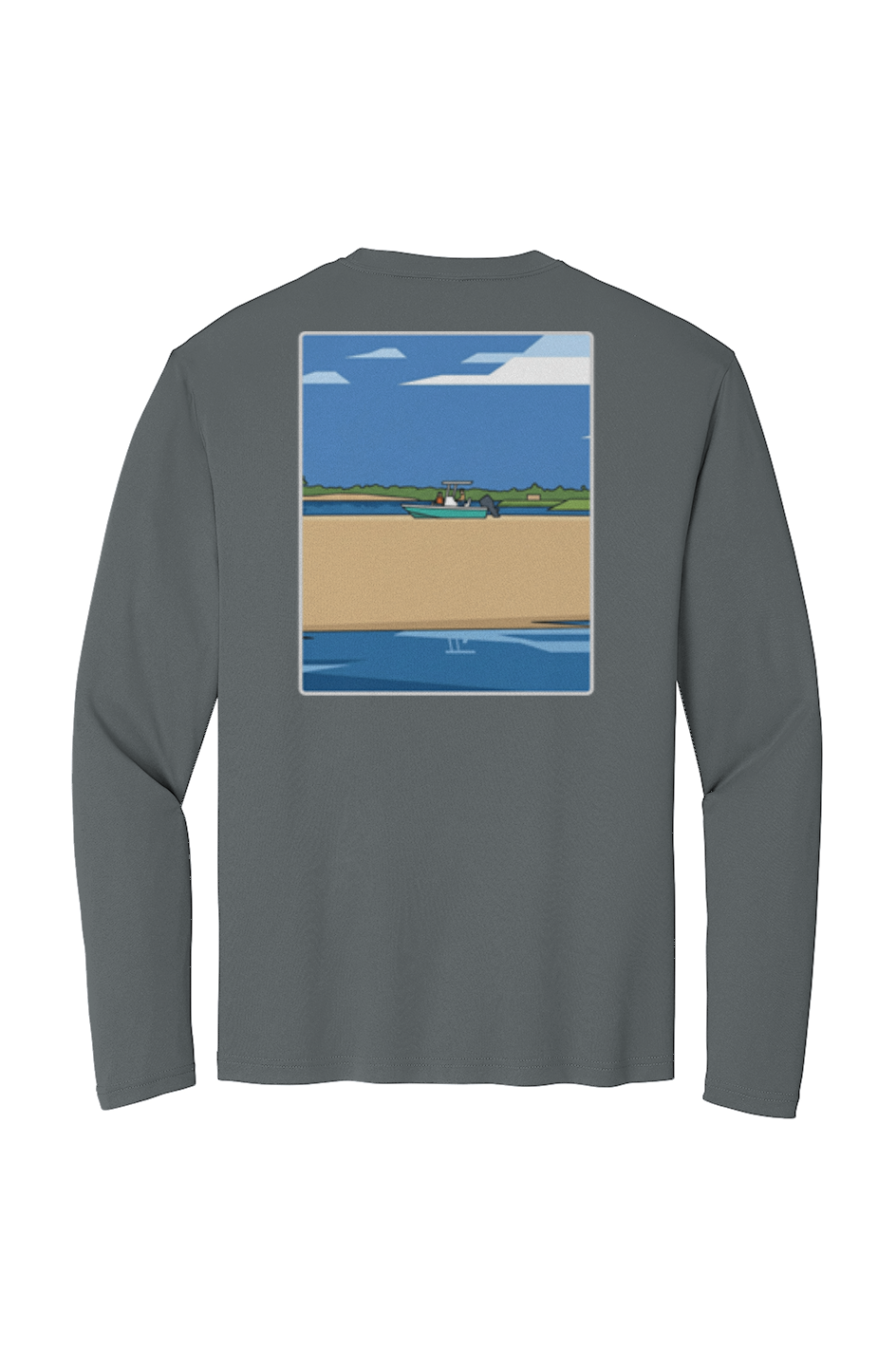 TideBum GreyLogo BeachedBoat Sport Tek Long Sleeve Tee