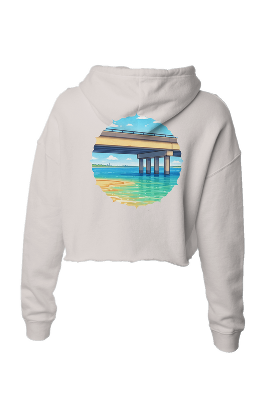 TideBum PinkLogo Bridge Lightweight Crop Hoodie