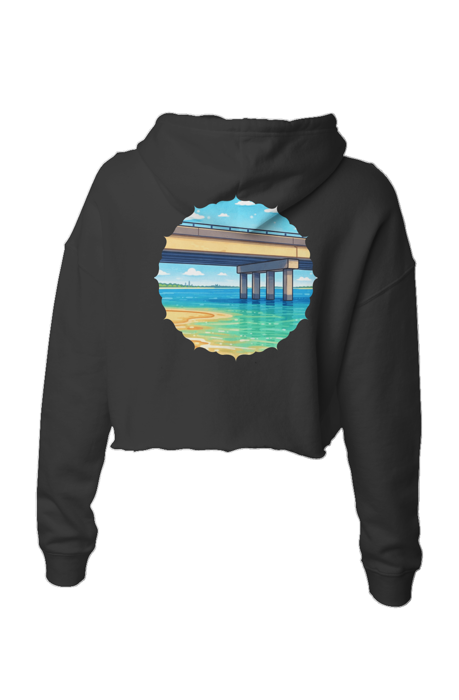 TideBum PinkLogo Bridge Lightweight Crop Hoodie
