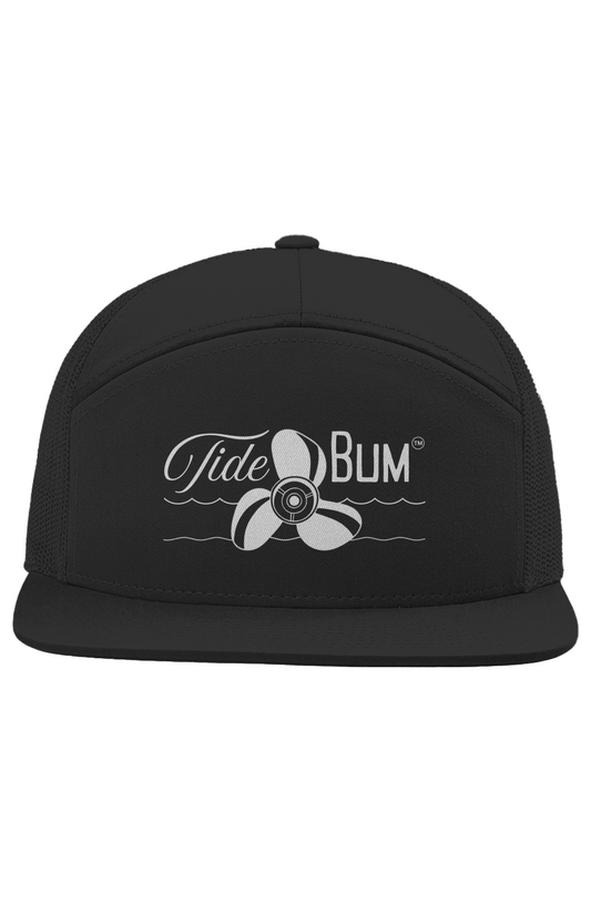 TideBum GreyLogo Seven Panel Trucker hat