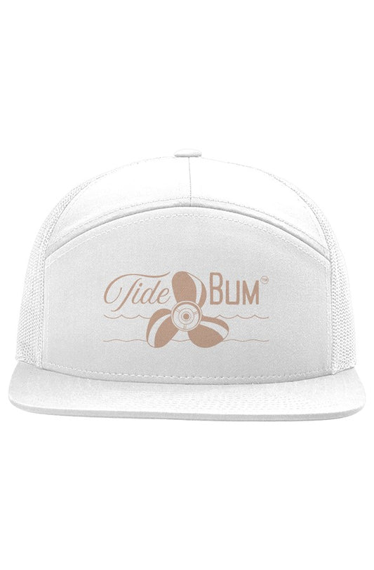 TideBum TanLogo Seven Panel Trucker hat