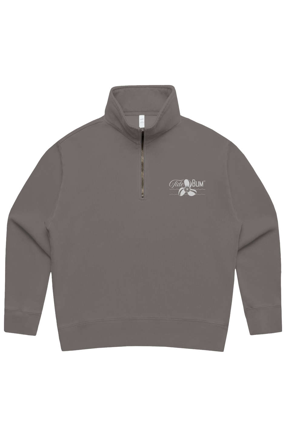 TideBum GreyLogo Womens Faded Half Zip