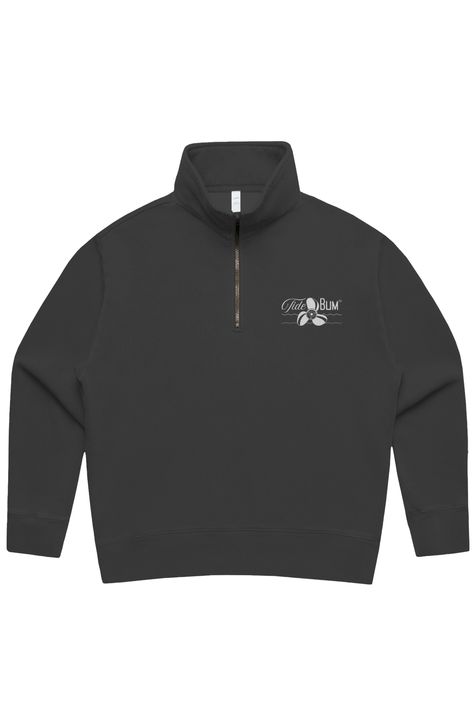 TideBum GreyLogo Womens Faded Half Zip