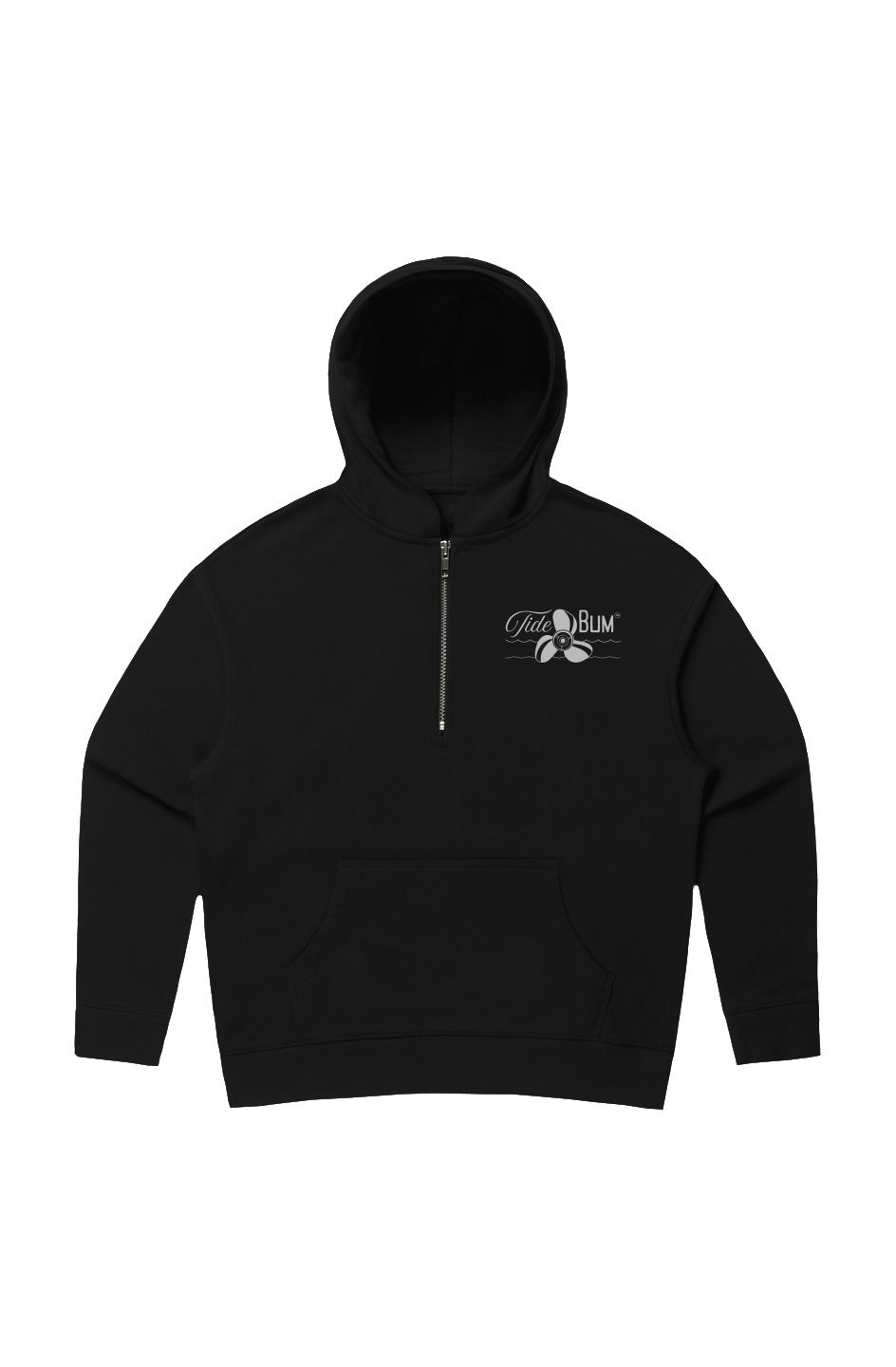 TideBum GreyLogo Wo's Relax Half Zip Hood