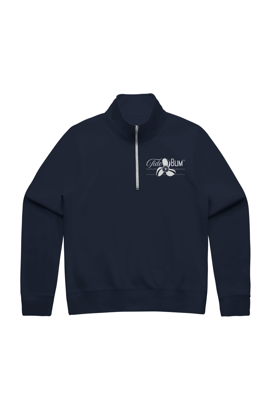 TideBum GreyLogo Womens Stencil Half Zip Crew