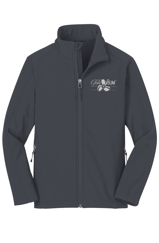 TideBum GreyLogo Youth Core Soft Shell Jacket
