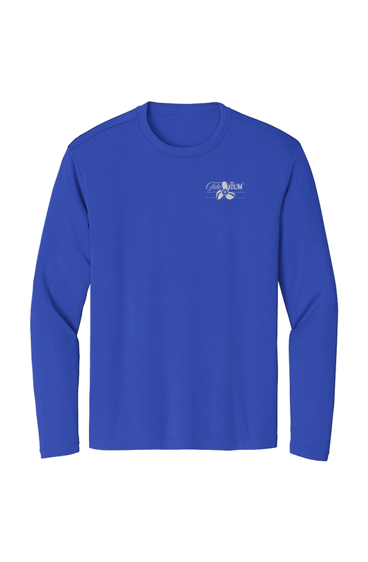 TideBum Grey Logo God Beached Boat Sport Tek Long Sleeve Tee