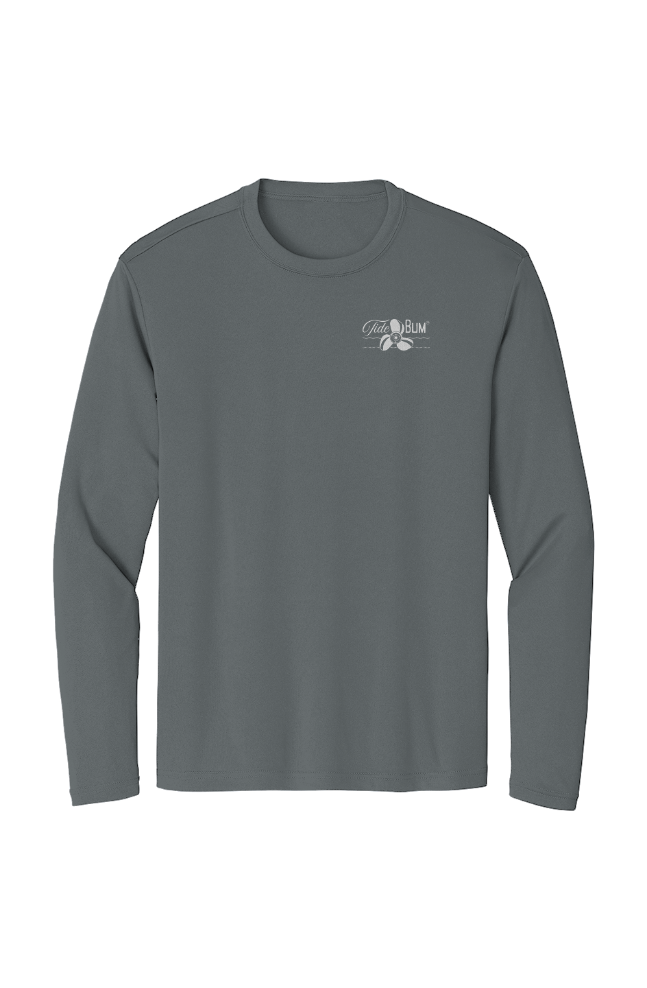 TideBum Grey Logo God Beached Boat Sport Tek Long Sleeve Tee