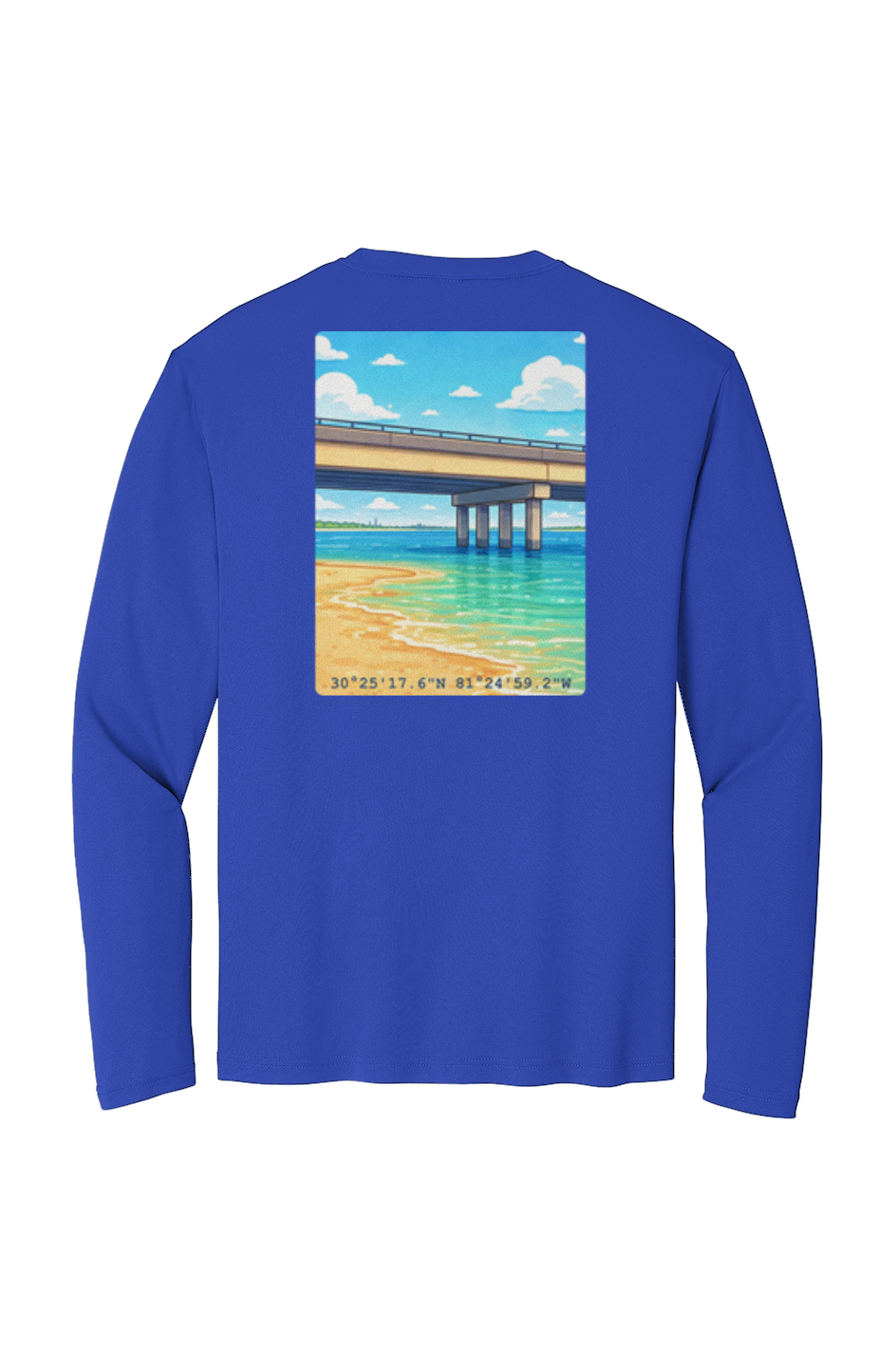 TideBum Bridge AquaLogo Sport Tek Long Sleeve Tee