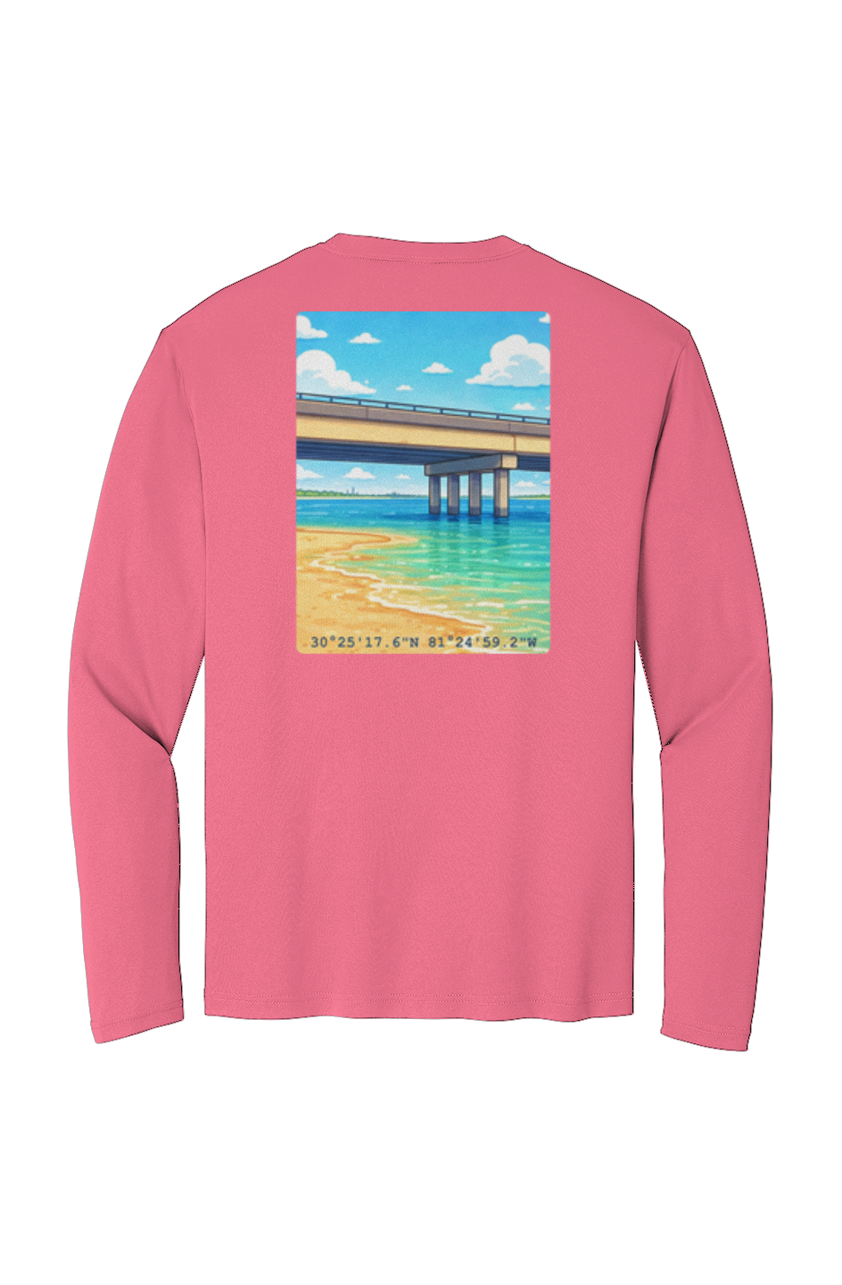 TideBum Bridge AquaLogo Sport Tek Long Sleeve Tee