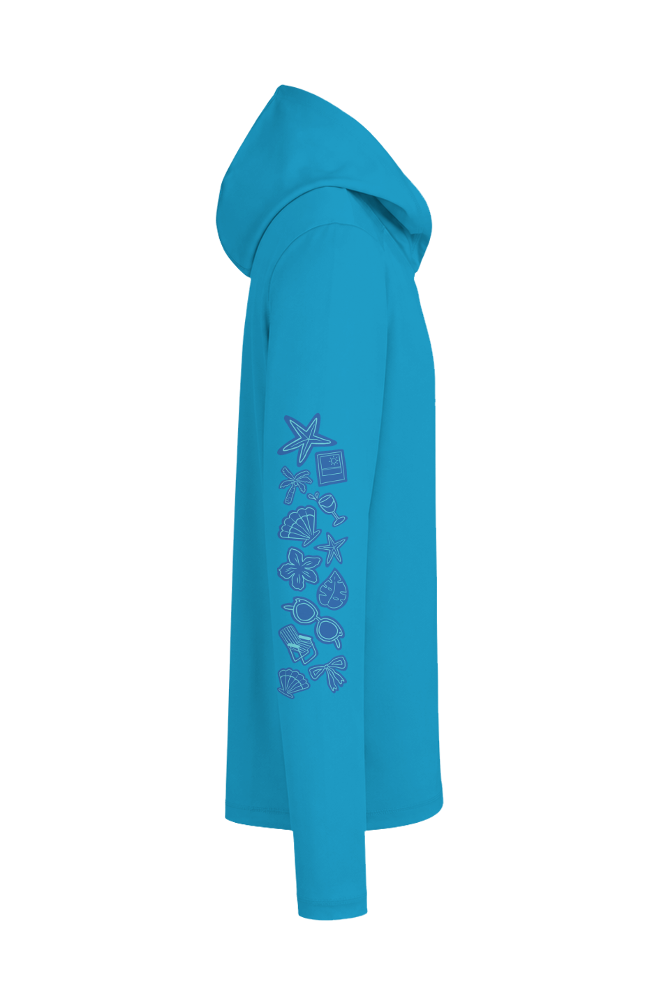 TideBum Mayport Sleeve AquaLogo Posi UV Pro Hoodie