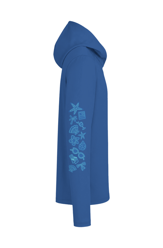 TideBum Mayport Sleeve AquaLogo Posi UV Pro Hoodie