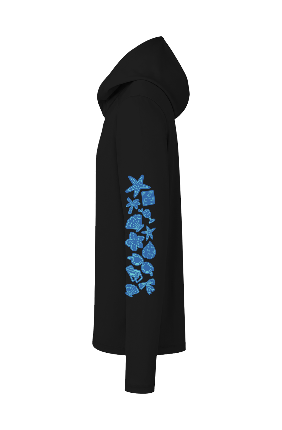 TideBum Mayport Sleeve AquaLogo Posi UV Pro Hoodie